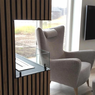 Foco Corner 1000 Links - Hoek bio-ethanol haard met twee openingen