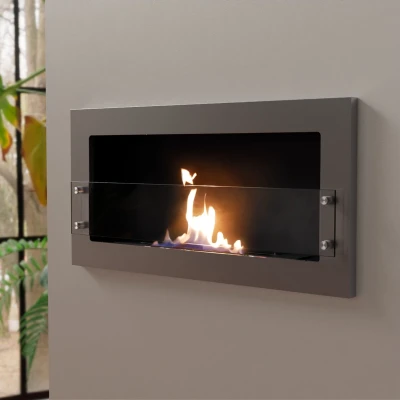 Texas  - Stalen bio-ethanol wandhaard met glas Texas  - Stalen bio-ethanol wandhaard met glas