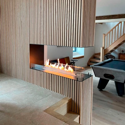 Bioethanol haard van Bio Fireplace Group Foco Room Divider 1200 - Scheidingswand bio-ethanol haard