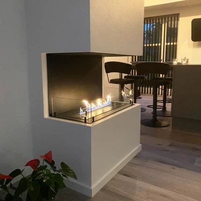 Bioethanol haard van Bio Fireplace Group Foco Three 800 - 3-zijdige inbouw bio-ethanol haard