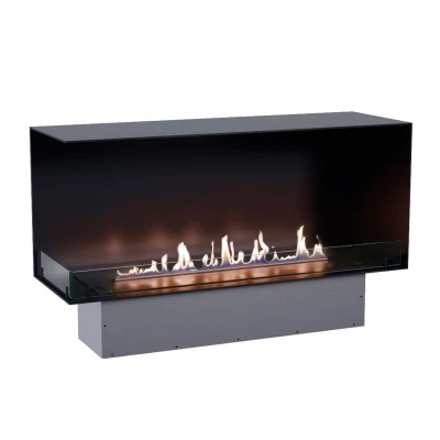 Bio-ethanol haard van Bio Fireplace Group Foco Corner 1200 Left - Hoek bio-ethanol haard met twee openingen