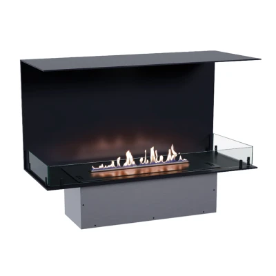 Bio-ethanol haard van Bio Fireplace Group Foco Three 1000 - 3-zijdige inbouw bio-ethanol haard