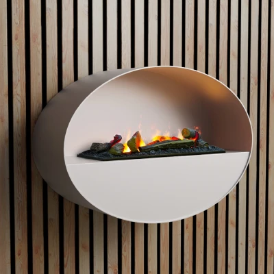 ScandiFlame Electric Kjos - Witte wandgemonteerde Opti-myst haard ScandiFlame Electric Kjos - Witte wandgemonteerde Opti-myst haard