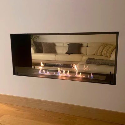 Bio-ethanol haard van Bio Fireplace Group Foco Two 1200 - Twee-zijdige tunnel bio-ethanol haard