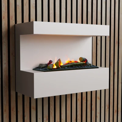 ScandiFlames Electric Steinsdal - Witte wandgemonteerde Opti-Myst haard ScandiFlames Electric Steinsdal - Witte wandgemonteerde Opti-Myst haard