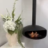 Icon Fires The ICONIC grote zwarte aan het plafond gemontuurde bio-ethanol haard met een diamter van 90 cm