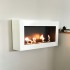 Grote en elegante bio-ethanol open haard voor montage aan de muur. Maat: 90 x 43 x 17 cm.