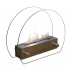 Hippe biohaard met rond glas en een stalen brander. Brandtijd 2-3 uur. Maat H: 28 x B: 35 x D: 12 cm.