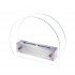 Hippe biohaard met rond glas en een stalen brander. Brandtijd 2-3 uur. Maat H: 28 x B: 35 x D: 12 cm.