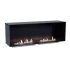 Foco One 1500 media wall inbouw bio-ethanolhaard met zwart frame en veiligheidsglas