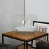 Tafel biohaard in glas met een stalen brander. Brandtijd: 2-3 uur. Maat: H: 28 x B: 35 x D: 12 cm