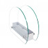 Hippe biohaard met rond glas en een stalen brander. Brandtijd 2-3 uur. Maat H: 28 x B: 35 x D: 12 cm.